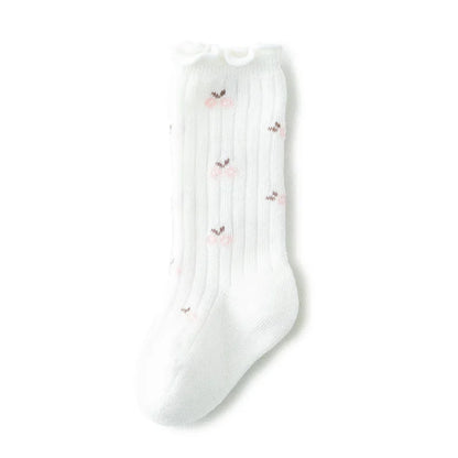 Autumn winter new baby mid-tube knee socks kawaii girls Princess lace flower stockings cute sock comfortable newborn accessories