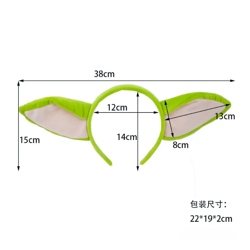 Star Wars Yoda  Animes Character Headband  Ear Hair Hoop Plush Headpiece Easter Party Cosplay Costume Prop Children's Gifts