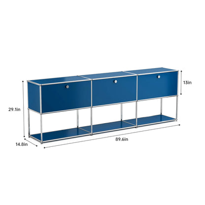 USM Haller Storage Cabinet Sideboard Haller Living Room Bedroom Stainless Steel Metal Board Modular Storage Shelf-No Keys