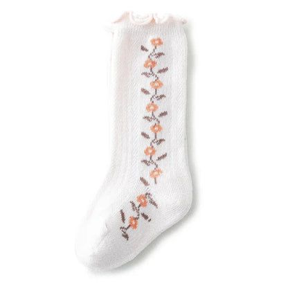 Autumn winter new baby mid-tube knee socks kawaii girls Princess lace flower stockings cute sock comfortable newborn accessories