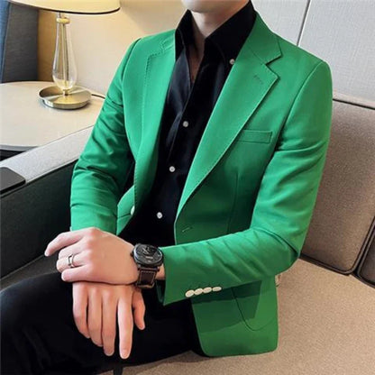 Party Yellow Male Blazer Coat Short Cropped Men's Suit Jackets Vintage Fashion 2024 Korean Style Clothes Fashionable Spring New