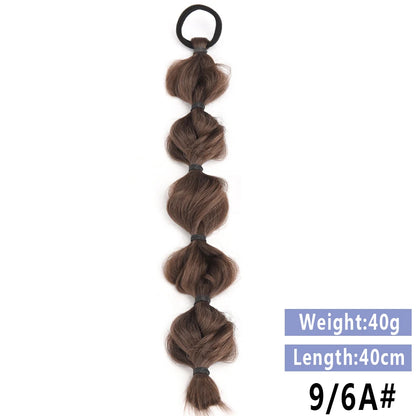LUPU Synthetic Braided Ponytails Hair Extensions For Women With Elastic Hair Band Hairpieces Natural Black Brown Fake Hair