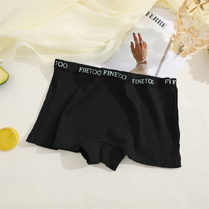 Women's Cotton Panties Boxer Underwear Female Sexy Letter Belt Safety Shorts Seamless Solid Color Intimates Mid Waist Boyshorts
