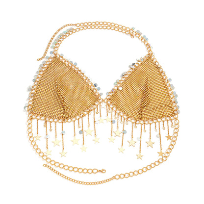 Ingemark Boho Sexy Lingerie Women Body Bikinis Tassel Bra Chain Summer Beach Dancewear Festival Accessories Body Jewelry New