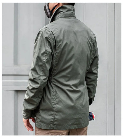Safari Jacket Men Tactical Windbreaker Outdoor Multi-pocket  Vintage Casual Coats Spring Autumn Army Camo Amekaji Hunter