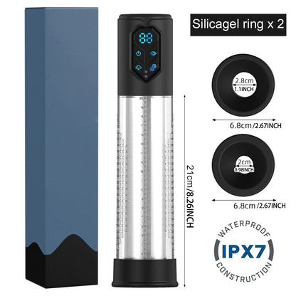 Electric Penis Pump Sex Toys for Men Penis Extension Automatic IPX7 Penis Water Pump Penis Enlargement Dick Erection Penis Train