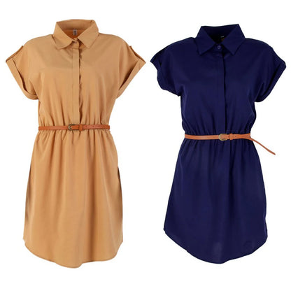 Maternity Clothings Women Ladies Dresses A Line Chiffon Casual OL Dress With Belt Women's Clothing
