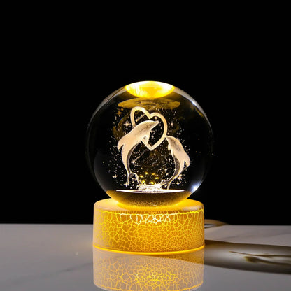 NEWHot Creat Crystal Ball USB Night Light With Milky Way galaxy LED Children Night Lamp For Bedroom Ambient Light Christmas Gift