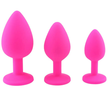 3 Size Silicone Butt Plug Anal Plug Unisex Sex Stopper Adult Toys for Men/Women Anal Trainer Prostate Massager Dildo for Couples