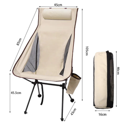 Moon Chair Lounge Chair Outdoor Camping Leisure Picnic Folding Chair Cup Bag with Cushion Available in Three Colors