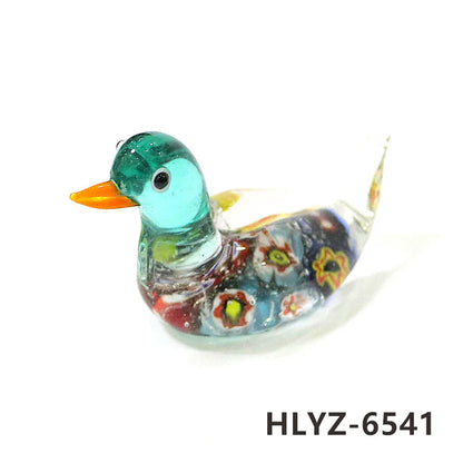 Murano Glass Duck Mini Figurines Craft Ornaments Cute Animal Statue Easter Home Desktop Decor Collection New Year Gifts for Kids