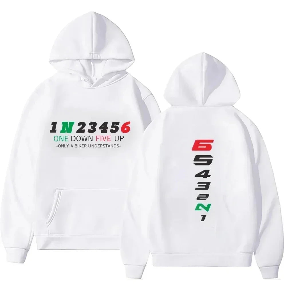 1N23456 Motorcycle Gear Biker Heartbeat Print Men's Hoodies male Pullover Clothing Oversized Sweatshirts Graphic Women Tracksuit