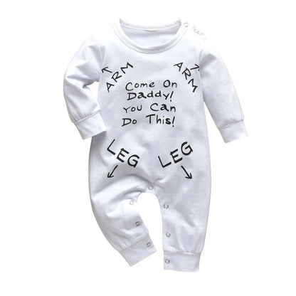 Four Seasons Baby Boys Letter Romper Clothes for Newborns infant One Piece Crawling Clothing Cotton Long Sleeve Jumpsuit Onesie