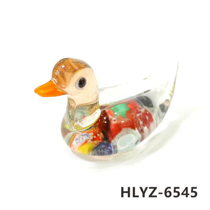 Murano Glass Duck Mini Figurines Craft Ornaments Cute Animal Statue Easter Home Desktop Decor Collection New Year Gifts for Kids