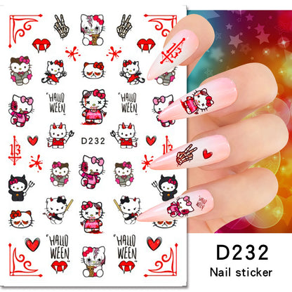 1PCS Cartoon Cute Melody Kuromi 3D Nail Stickers Press on Nails Sanrio Nail Art Decoration New Anime Nail Art Decals Stickers