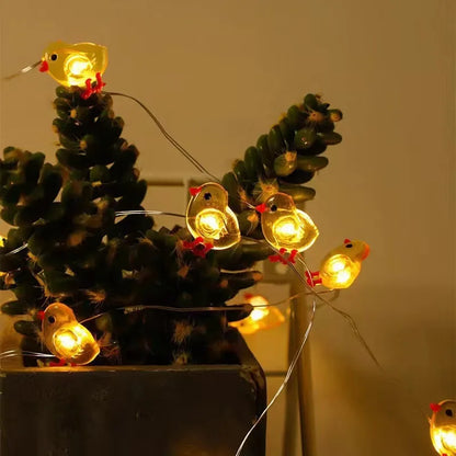 2M 20LED 2025 Easter Rabbit Carrot LED String Light Chick Eggs Fairy Light Garland kids room Happy Easter Party Home Decoration