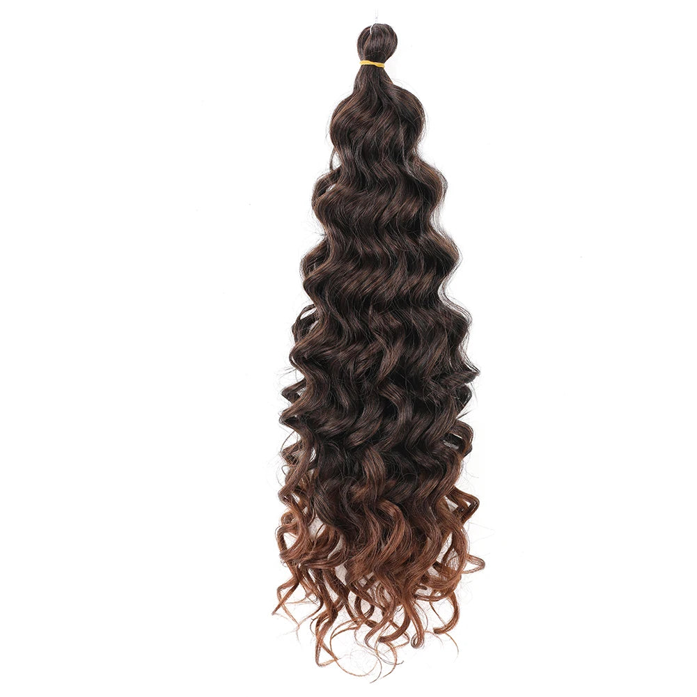 Hawaii Ocean Wave Braiding Synthetic Hair Curly Crochet Hair Extension Goddess Locs Premium Hair Boho Style Hairpiece For Women