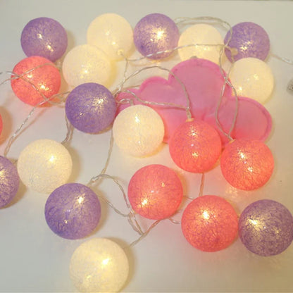 3M 20 LED Cotton Garland Balls Lights String Christmas Easter Outdoor Hanging Party Baby Kids Room Bed Fairy Lights Decorations