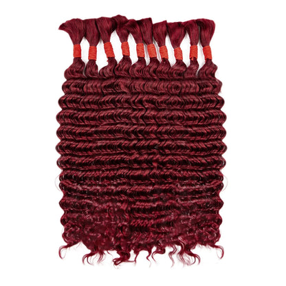 Human Braiding Hair Deep Wave Bulk Human Hair for Boho Braids 100% Brazilian Virgin Curly Hair for Braiding Hair Extensions