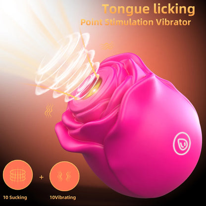 Rose Shape Vagina Sucking Vibrator Nipple Massager Clitoral Vacuum Stimulator Vibrating Female Masturbator Sex Toys for Adults