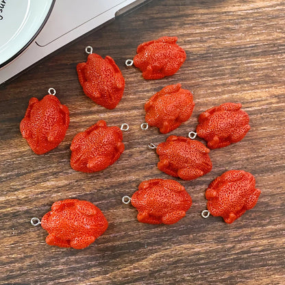 6pcs Simulation Roast Chicken Resin Earring Charms Hot Easter Food Pendant For Earring Keychain Diy Jewelry Make