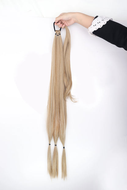 AZQUEEN synthetic Braided ponytail Hairpieces with elastic rubber band Heat-resistant high temperature fiber suitable for women