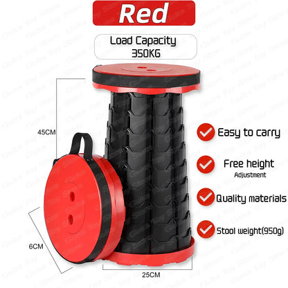 2024 New Folding Stool Portable Round Folding Chair Accordion Chair Height Adjustment Elephant Swing Playground Queue Chair