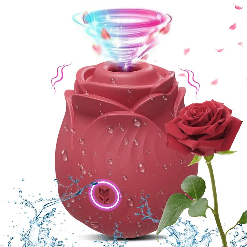 Rose-Sucking Dildo Vibrator Sex Toys for Women Sucking Clitoral Nipple Clit Sucker G Spot Vibrators Adults Goods Ses Toy 18+