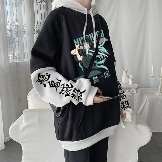 Demon Slayer Anime Harajuku Hoodie Men Cool Cartoon Printed Tokitou Muichirou Sweatshirt Plus Size imetsu no Yaiba Manga Hoodies