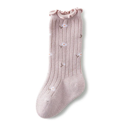4 Pairs/lot Girl Socks Cute Cotton Baby Knee Socks Newborn Long Tube Kids Children Soft High Sock Toddler Leg Warmers Socken