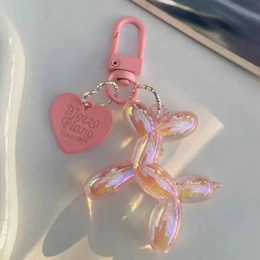 New Candy Color Balloon Dog Keychain for Girls Creative Balloon Dog Phone Chain Key Buckle Accessories Bag Pendant Toys