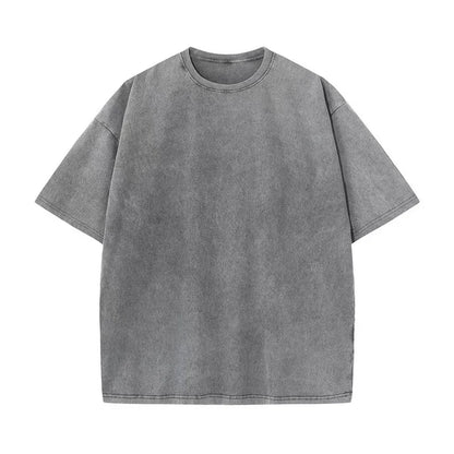 2025 Washed Vintage T-Shirts Street Hip Hop Retro Punk T Shirt women Harajuku Casual Cotton Short Sleeve Acid Wash TShirts top