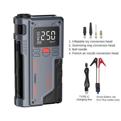 LEIBOO Car Jump Starter Air Pump Power Bank Lighting Portable Air Compressor 4 In 1 Cars Battery Starters Auto Tyre Inflator