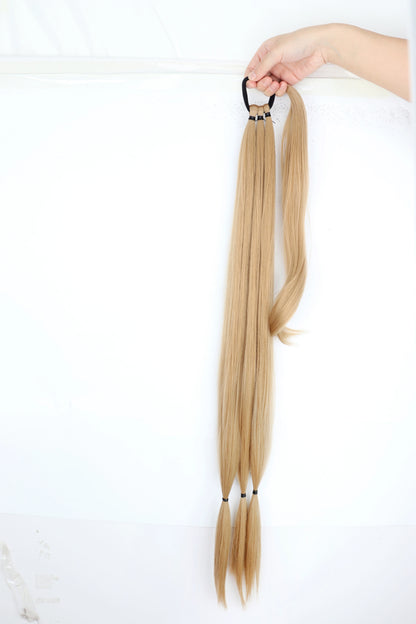 AZQUEEN synthetic Braided ponytail Hairpieces with elastic rubber band Heat-resistant high temperature fiber suitable for women