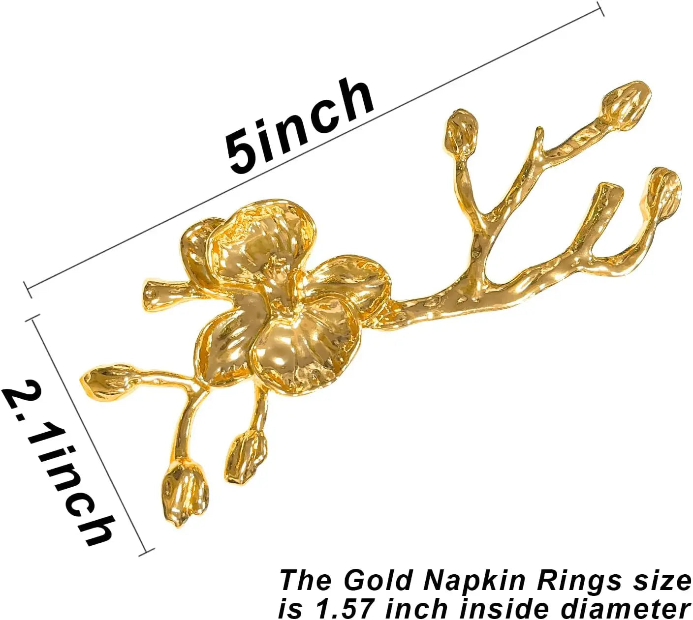 4PCS Christmas Wedding Easter Napkin Rings,Plum Blossom Golden Napkin Buckles,Dinner Parties Dining Table Decor Napkin Holder