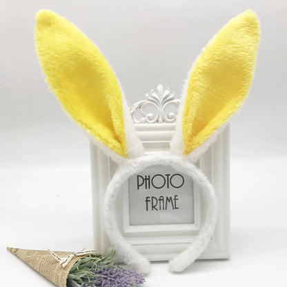 Cute Colorful Bunny Ear Easter Headbands Plush Adult Kids Headwear Rabbit Ear Hair Accessories Masquerade Tiara Adult Children