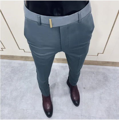 2022 Suit Pants Spring Man Suit Pants Fashion Casual Slim Business Suit Pants Men Wedding Party Work Trousers Classic Large 36