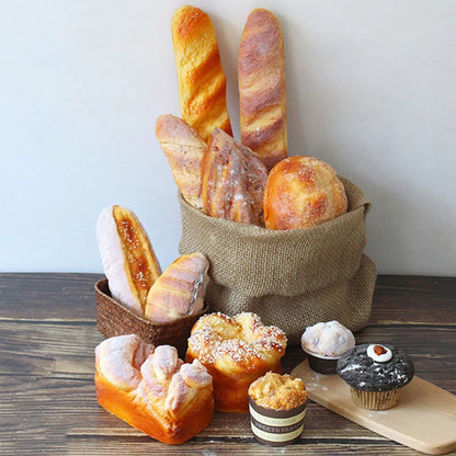 Artificial Fake Bread Ornaments French Baguette Cake Bakery Craft Kids Easter Decor Toy Donuts Simulation Bread Kitchen Models