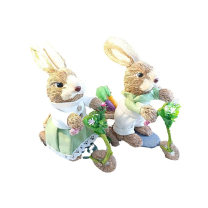 Easter Floor-Standing Bunny Decoration Cute Straw Rabbit Decoration For Garden Kitchen Yard Kindergarten Animal Ornaments