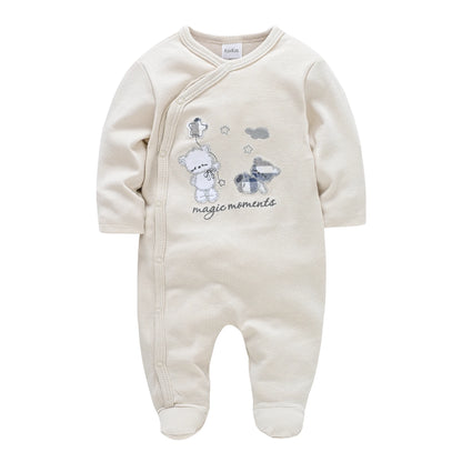 KAVKAS 1/3 Pcs Baby Boys Rompers Cartoon Print Overalls Cotton Infant Clothing Kids Jumpsuit Newborn Pajimas 0-3 Months
