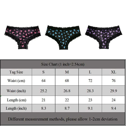 Women Butterfly Print Underwear Secret Clothes Sexy Lingerie Lace Lingerie Sweet Girly Seamless Briefs Japanese Princess Pantie