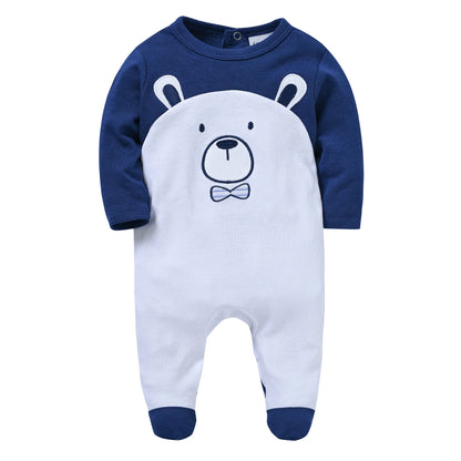 KAVKAS 1/3 Pcs Baby Boys Rompers Cartoon Print Overalls Cotton Infant Clothing Kids Jumpsuit Newborn Pajimas 0-3 Months