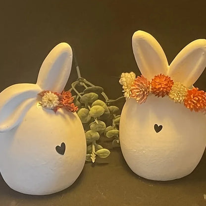 The Easter Egg Bunny Ear Candle Silicone Mold DIY Gypsum Concrete Rabbit Egg Decoration Ornament Resin Mold Handicrafts Casting