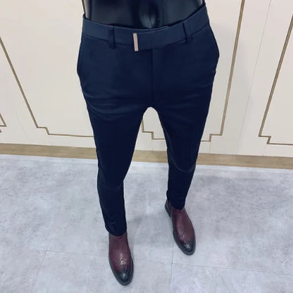 2022 Suit Pants Spring Man Suit Pants Fashion Casual Slim Business Suit Pants Men Wedding Party Work Trousers Classic Large 36