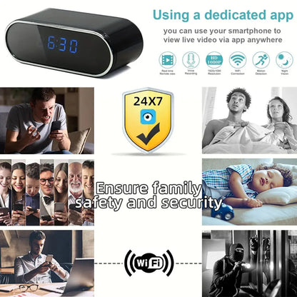 HD1080P Home Wireless Mini HD Camera Clock Camera Home Video Surveillance WIFI Mobile Remote Viewing Infrared Night Vision
