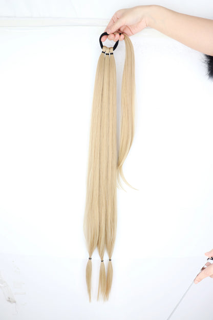 AZQUEEN synthetic Braided ponytail Hairpieces with elastic rubber band Heat-resistant high temperature fiber suitable for women