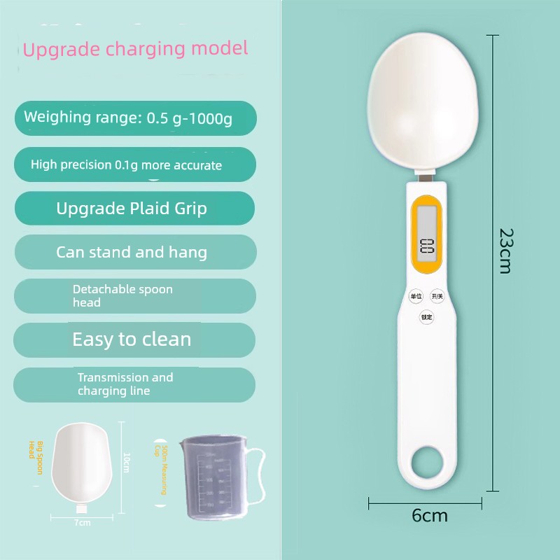 Electronic Scale Measuring Spoon Scale Grams Milk Powder Baby Baby Solid Food with Weighing Scale Measuring Spoon Measuring Spoon Kitchen Baking Flour