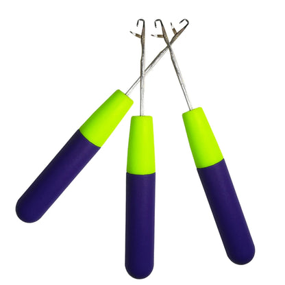 Purple Plastic Handle Hook Crochet Needle Styling Tool For Braiding Weave Wigs Craft Dreadlocks Hair Extensions Jumbo Braiding