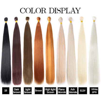 24 Inch Straight Hair Extensions Ombre Hair Bundles Heat Resistant Fiber Hair Weaving Synthetic Straight Hair