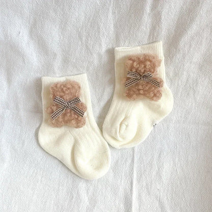 New Baby Infant Socks Cute Bear Newborn Boy Girls Short Sock Kids Toddler Soft Cotton Animal Design Children's Breathable Socken